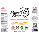 DDR BBQ Supply Pawpa Flavor Mango Habanero seasoning label featuring a bear logo and tropical spice details.