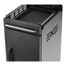 DDR BBQ Supply matte black Napoleon Rogue PRO-S storage cart with top drawer, towel bar, and side ventilation slots.