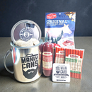 DDR BBQ Supply Manly Cans CANivore meat gift set featuring beef jerky, summer sausage, and snack sticks in a steel can
