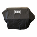 DDR BBQ Supply black weather-resistant grill cover for Myron Mixon BARQ-2400 pellet smoker with logo