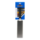 DDR BBQ Supply Napoleon stainless steel griddle spatula with a heat-resistant ergonomic handle in retail packaging