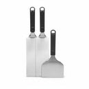 DDR BBQ Supply Napoleon 3-piece griddle tool set featuring two stainless steel spatulas and one scraper.