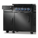DDR BBQ Supply Napoleon Rogue PRO-S matte black under-grill storage cart with locking casters and Phantom branding.