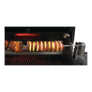 DDR BBQ Supply Napoleon commercial rotisserie kit cooking a whole chicken and pineapple ham roast on a gas grill