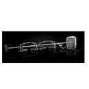 DDR BBQ Supply Napoleon commercial rotisserie kit with stainless steel spit rod, motor, and forks on black background
