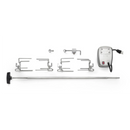 DDR BBQ Supply Napoleon commercial rotisserie kit with stainless steel spit rod, motor, forks, and counterbalance.