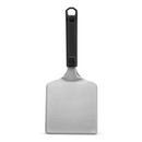 DDR BBQ Supply Napoleon stainless steel griddle burger spatula with a wide beveled blade and ergonomic black handle.