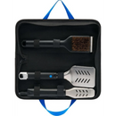 DDR BBQ Supply Napoleon travel grilling tool set with spatula, tongs, and Palmyra brush in a black carrying case