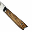 DDR BBQ Supply Spaceman Knives butcher scimitar with a natural olive wood handle and Damascus steel blade