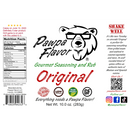 DDR BBQ Supply Pawpa Flavor Original all-purpose seasoning and rub label with bear logo and nutritional information.