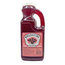 DDR BBQ Supply 40oz bottle of vibrant magenta Brushfire Farms prickly pear simple syrup with a cactus logo label