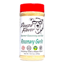 DDR BBQ Supply Pawpa Flavor Rosemary Garlic seasoning rub in a clear plastic bottle with a red cap.