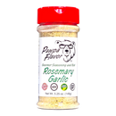DDR BBQ Supply Pawpa Flavor Rosemary Garlic seasoning in a clear shaker bottle with a red lid.