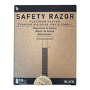 DDR BBQ Supply safety razor packaging box in matte black with 10 included stainless steel blades