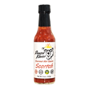 DDR BBQ Supply Pawpa Flavor Scortch hot sauce bottle featuring a bear logo and red pepper sauce inside a 5 oz glass bottle