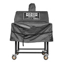 DDR BBQ Supply waterproof grill cover for Smokin Brothers Premier pellet grills with Myron Mixon logo