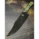 DDR BBQ Supply Spaceman Knives Gravity Series chef knife with dark Damascus blade and textured green handle