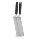 DDR BBQ Supply Napoleon 2-piece stainless steel griddle spatula set with heat-resistant black handles