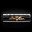 DDR BBQ Supply stainless steel smoker tube with wood chips for gas grill smoking on a black background