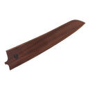 A brown wooden Steelport Knife Co. 10" Sheath with a smooth finish and a subtle Steelport Knife Co. logo engraved near the handle end, designed to protect bread knives, photographed on a white background.