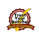 DDR BBQ Supply Trust Your Butcher Seal of Approval logo featuring a red circular badge with yellow checkmark