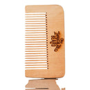 DDR BBQ Supply wooden beard comb with laser engraved Immaculate Beard logo for smooth snag-free grooming