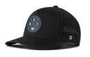 The Haka Hat Detroit Football Performance 5-Panel Hat in black features a mesh back, a circular DET logo on the front, and a small H logo on the left side of the brim. With its Flexfit sweatband for added comfort, this Black DET X Flexfit Snapback is an ideal hat for Detroit football fans.