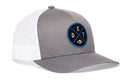 Show your Detroit football pride with the Haka Hat Detroit Football Trucker Hat | Black DET X Snapback by Haka Hat—a black and white mesh snapback featuring a circular patch on the front with the letters “DET” and a football graphic.