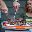 Drip EZ Prep Tub Collapsible – BBQ Marinating & Prep Tub with Cutting Board you can use it to cut meat
