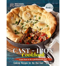 A meat and vegetable pot pie in a cast iron skillet featured on the cover of the Cast Iron CookBook: Cook it in Cast Iron Cookbook Americas Test Kitchen _Book 1 - Paperback.