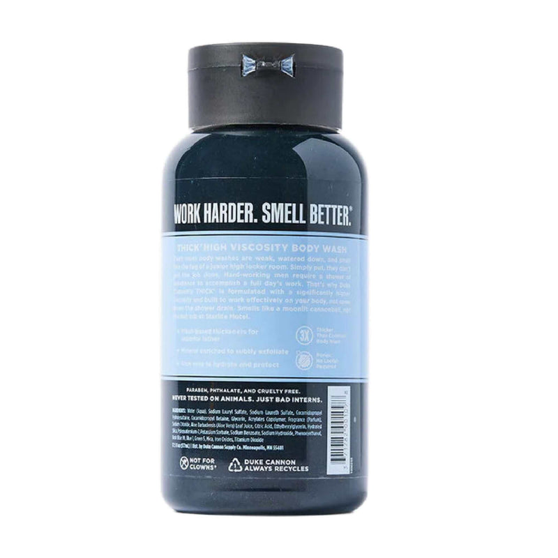 Duke Cannon Midnight Swim THICK Body Wash with sea grass and sandalwood scent at DDR BBQ Supply