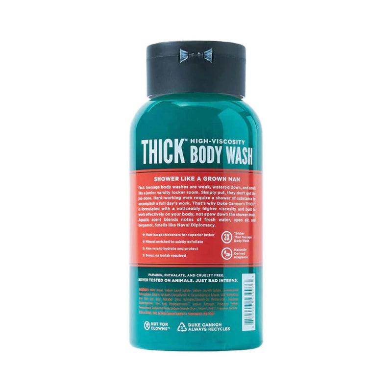 Duke Cannon Naval Diplomacy THICK Body Wash with fresh water and bergamot scent at DDR BBQ Supply