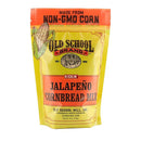 Old School Brand Jalapeño Cornbread Mix – Non-GMO stone-ground cornmeal with real jalapeños, gluten-free, yields 12–14 servings