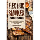 The Electric Smoker Cookbook: Complete Smoker Cookbook for Real Barbecue, The Ultimate How-To Guide for Your Electric Smoker – Paperback from Books by splitShops rests on a wooden table next to grilled ribs on a wire rack, a basting brush, and a small bowl of barbecue sauce—an inviting scene perfect for anyone ready to explore meat smoking at home or get started with smoking meats as a beginner.