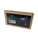 A cardboard box labeled Green Mountain Grills Trek Extension Legs (Set of 4) | GMG-4029, from Green Mountain Grills, displays a grill and extension legs on the front, designed for packaging and shipping pellet grill accessories.