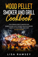 Cover of the Wood Pellet Smoker and Grill cookbook: A step by step guide to master your barbecue and cook the most delicious recipes directly in your home – Paperback, from Books by splitShops, featuring a grilled steak with herbs and peppercorns as smoke rises against a dark background—a perfect introduction to this comprehensive guide for mastering grilling and smoking at home.