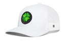 Add a festive flair to your outfit with the Haka Hat Four Leaf Clover Trucker Hat. Featuring a white mesh design with a green four-leaf clover patch on the front and a subtle white and black logo tag on the side, this stylish St. Patrick’s Day snapback from Haka Hat is perfect for celebrating in style.