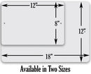 Two Enter At Your Own Risk - Metal Sign wall decor pieces by Lone Star Art are shown in 12x8 and 18x12 inches, both with pre-drilled holes. Text below reads, Available in Two Sizes.