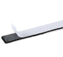 A length of black Pimp My Grill Smoker Gasket Seals Self-Adhesive High Temp Sealing, Grill Gaskets Tape 15ft with its protective paper backing partially peeled away.