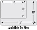 Two blank rectangular signs—12x8 and 18x12—ideal as Good Beer - Metal Sign by Lone Star Art for home bar decor. Both have small mounting holes. Text below: Available in Two Sizes.
