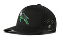 The Haka Hat Green Buck Performance 5-Panel Hat by Haka Hat features a green and white stag logo on the front, small side perforations for ventilation, and a Flexfit snapback design that delivers all-day comfort—making it a versatile pick for everyday wear.