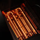 Green Mountain Grills Sideburn Side Burner for Ledge/Peak 2.0. Shown in use on pellet grill. 