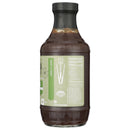 A plastic bottle of War Pig FUBAR Elite BBQ Sauce by WarPig BBQ, featuring a green label with nutrition facts and the words “Sweet & Tangy.” The sealed bottle is filled with dark brown, sweet and tangy barbecue sauce.