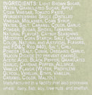 Ingredients list for WarPig BBQ’s War Pig FUBAR Elite BBQ Sauce, highlighting sugars, award-winning BBQ sauce components, spices, flavorings, and color additives. Allergens present include wheat; the facility also processes wheat, dairy, fish, soy, tree nuts, and shellfish.