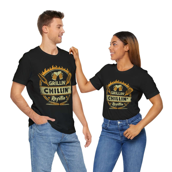 Grillin' Chillin' Refillin' Barbecue T-Shirt for Pitmasters at DDR BBQ Supply
