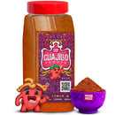 Add authentic Mexican flair to your kitchen with the Rico Rico Guajillo Chile Powder Shaker by Rico Rico—a jar featuring a vibrant label, a small bowl filled with this mild heat chile powder, and a charming red guajillo pepper cartoon character smiling in front.