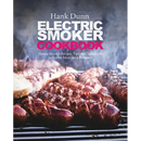 Cover of the Electric Smoker Cookbook: Electric Smoker Recipes, Tips, and Techniques to Smoke Meat like a Pitmaster showing grilled sausages smoking on a grate.