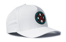 The Haka Hat Arizona Baseball Performance 5-Panel Hat | ARI X Flexfit® Snapback features perforated sides, a circular RAI baseball logo, and a Flexfit sweatband for comfort.