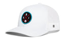 Show your Phoenix, Arizona pride with the Haka Hat Arizona Trucker Hat—a white mesh snapback featuring a round patch with red crossed lines, a baseball icon, and blue ARI letters. The perfect ARI X Baseball Snapback by Haka Hat!.