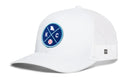 The Haka Hat Kansas City Trucker Hat is a classic white mesh snapback featuring a round blue KC baseball patch, state outline, and small logo tag—a perfect comfort-fit cap for Kansas City baseball fans.
